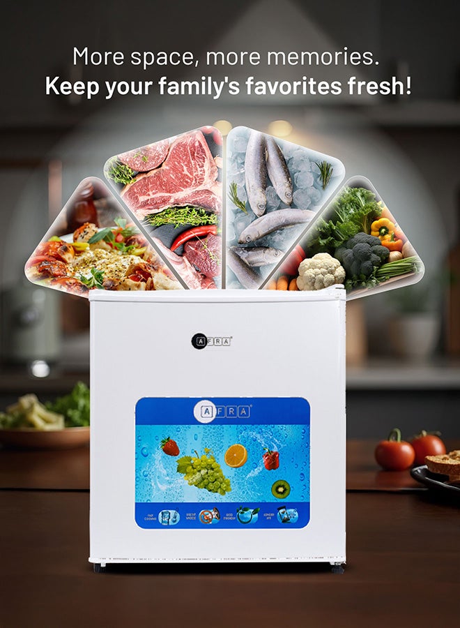 عفرا Refrigerator, Single Door, 63L, Manual Defrost, Silent Mode, High Efficiency Compressor AF-4600SDWH White - Image 4