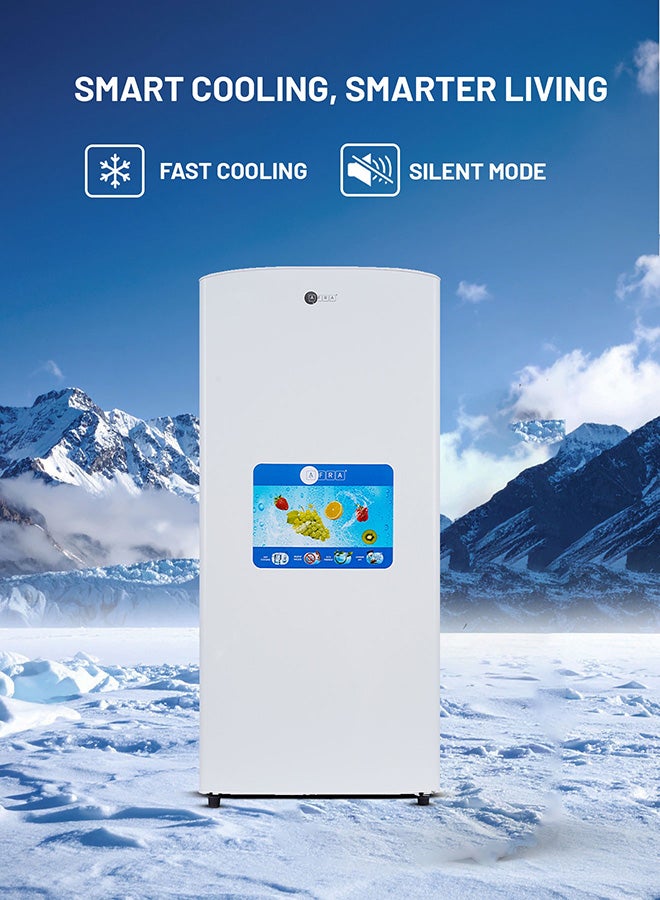 عفرا Refrigerator, Single Door, 195L, Manual Defrost, Silent Mode, High Efficiency Compressor AF-1700SDWH White - Image 3