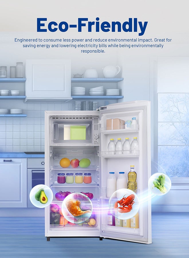 عفرا Refrigerator, Single Door, 195L, Manual Defrost, Silent Mode, High Efficiency Compressor AF-1700SDWH White - Image 5