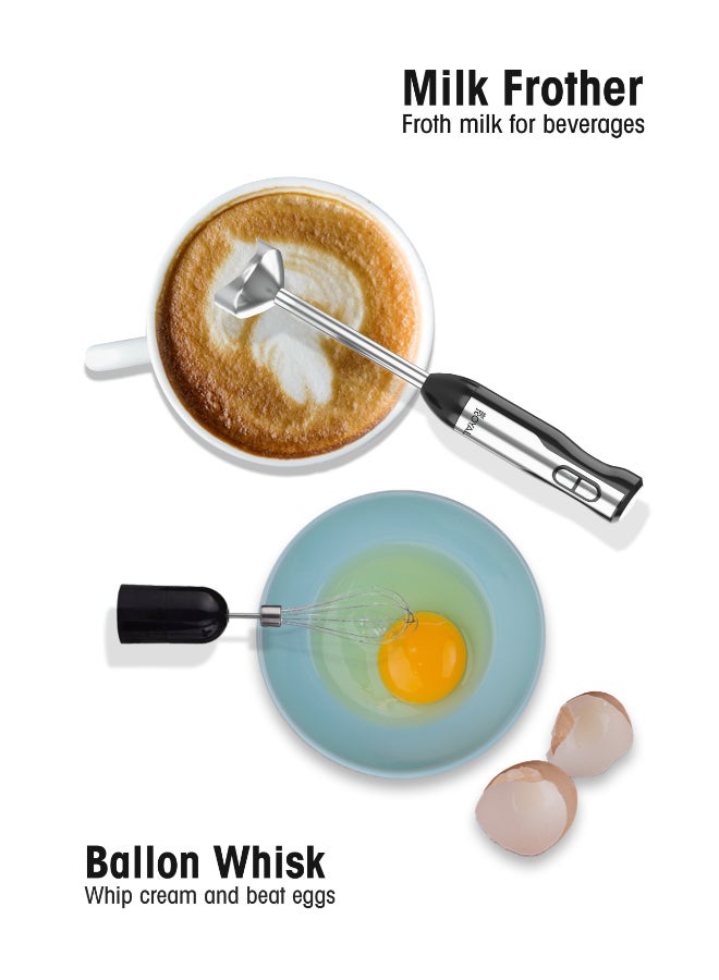 Royal 4 In 1 Hand Blender Set Stainless Steel Blades 400 Watts, Multifunction, 2 Speed Option with 8 Variable Speeds, 900 ml measuring cup, 1000 ml Chopper, RA-HB1475 Black RA-HB1475 - Image 5