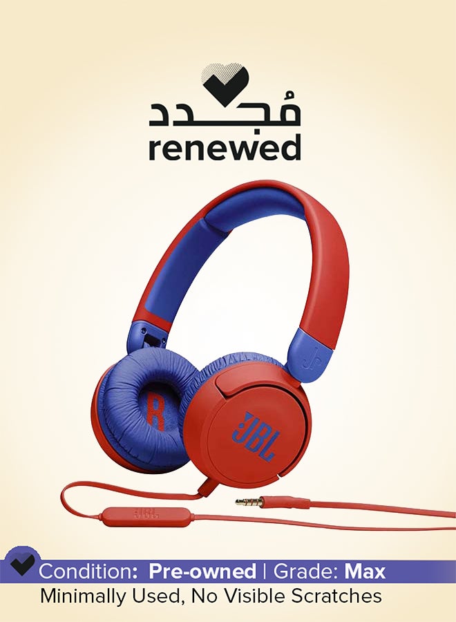 جي بي إل Renewed - Jr 310 Kid Wired On-Ear Headphones With Safe Sound red - Image 1