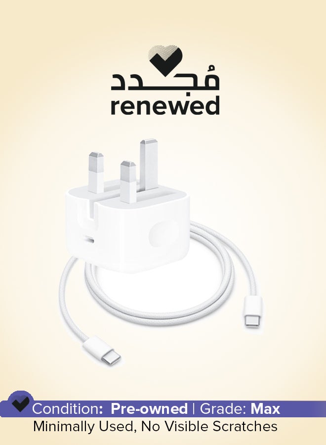 Apple Renewed - 2 in 1 Pack of 20W USB-C Power Adapter and USB-C to Lightning Cable 1m White white  - Image 1