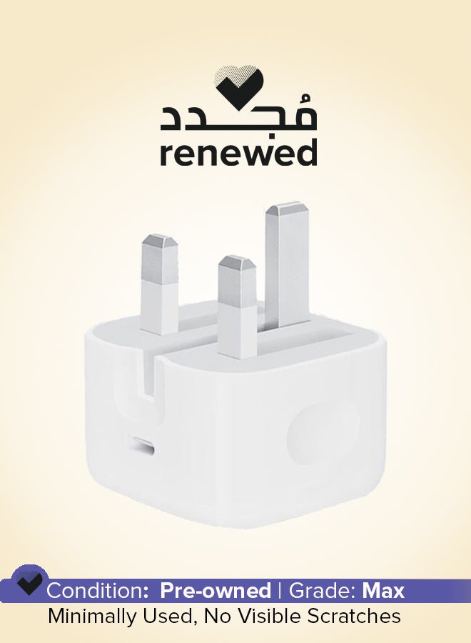 Apple Renewed - 20W USB-C 3-Pin Power Adapter white  - Image 1