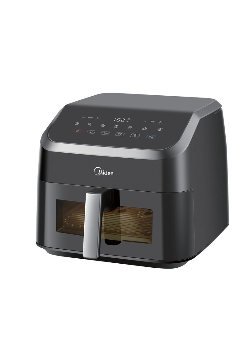 Midea Midea Airfryer MF-CY85WK, Widemax +30%, One-Touch Presets,HeatXpress Technology57% increase in cooking efficiency, See-Thru, Metal Inner Shell, Fluorine-free Coating, safe and healthy, 9Liters, Black 9 L 2200 W 6221284001468 Bru Steel - Image 2