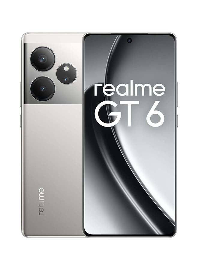 ريل مي هاتف GT 6 5G 12GB RAM + 256GB | شريحتين | Snapdragon 8s Gen 3 | شاشة LTPO AMOLED بحجم 6.78 إنش بتردد 120Hz | كاميرا ثلاثية 50MP OIS | شحن سريع 120W | أندرويد 14 أبيض - Image 1