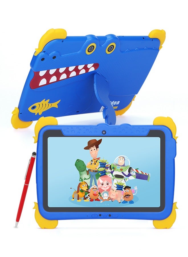 C idea 10.1 inch Kids Tablets,Android 13 Tablet for Kids Age 3+, 4GB RAM+64GB ROM,1280×800  Large Screen Tablet,6000mAh Children Tablet with Pen,Support 5G/2.4G WiFi - Blue - Image 1
