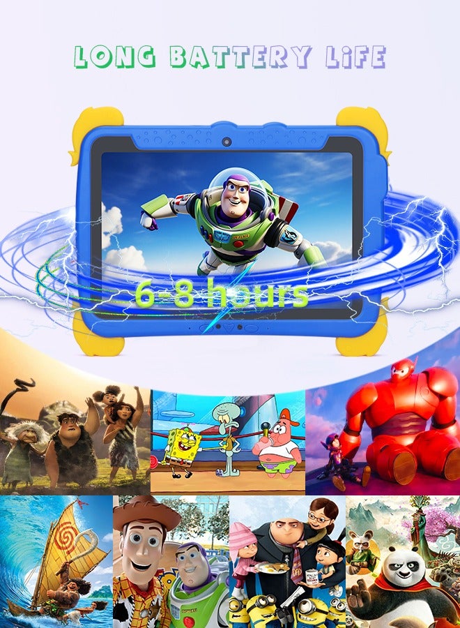 C idea 10.1 inch Kids Tablets,Android 13 Tablet for Kids Age 3+, 4GB RAM+64GB ROM,1280×800  Large Screen Tablet,6000mAh Children Tablet with Pen,Support 5G/2.4G WiFi - Blue - Image 5