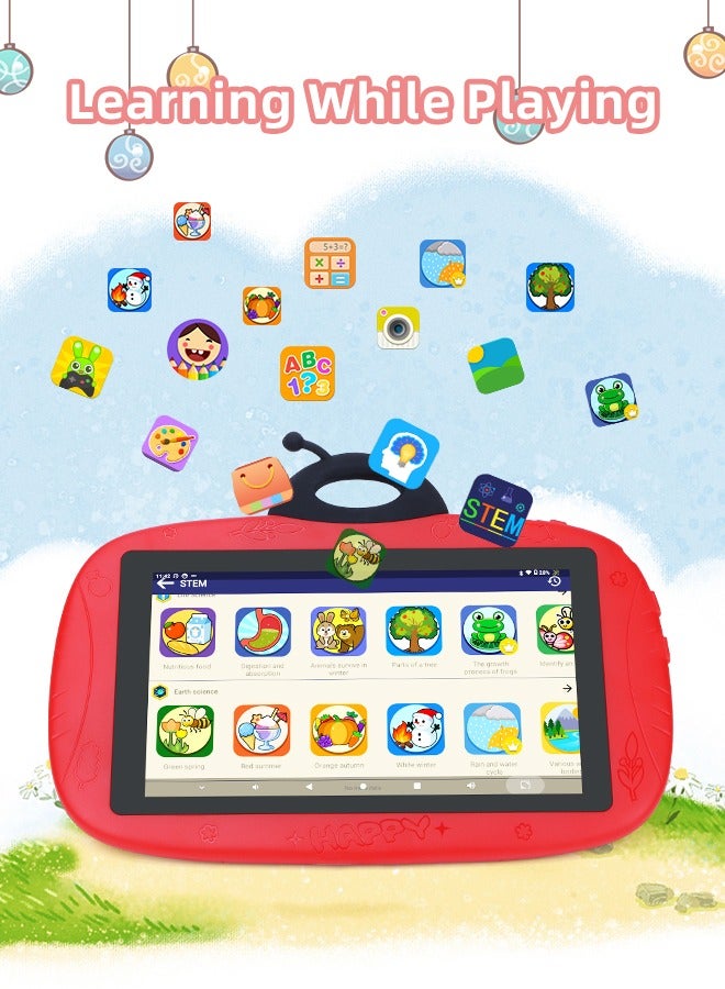 C idea 7 Inch Tablets for Kids, Android 12 Kids Tablet Age 2-5,4GB+32GB, Iwawa Pre-Installed Small Smart Kids Tablets for Girls Boys Children Educational Red - Image 4