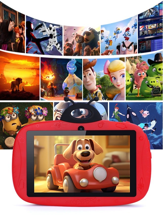 C idea 7 Inch Tablets for Kids, Android 12 Kids Tablet Age 2-5,4GB+32GB, Iwawa Pre-Installed Small Smart Kids Tablets for Girls Boys Children Educational Red - Image 3