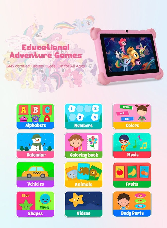 C idea 7-Inch Tablets for Kids with IWAWA Kids Learning App,Toddler Tablets Age 2-4 with 4GB RAM 32GB ROM,Safety Eye HD IPS Screen,Dual Camera,WiFi, BT - Pink - Image 5