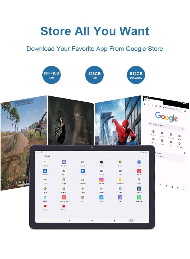 C idea C idea 10.1" Tablet,Android 12 Tablet 8GB RAM 128GB ROM Real (TF 1TB),1920 * 1200 Full HD Screen|Unisoc T606 8 Core CPU|2.4G/5G WiFi|8MP+13MP Camera|6000mAh Long Battery,Face Unlocked(Gray) - Image 3