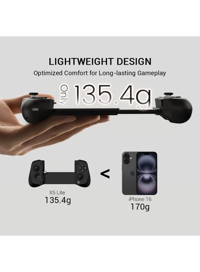 GameSir X5 Lite Type-C Mobile Gaming Controller for iPhone (USB-C), Android & HarmonyOS Phones,Lightweight Design, Hall Effect Sticks, Supports Radiator & Pass-Through Charging - Image 3