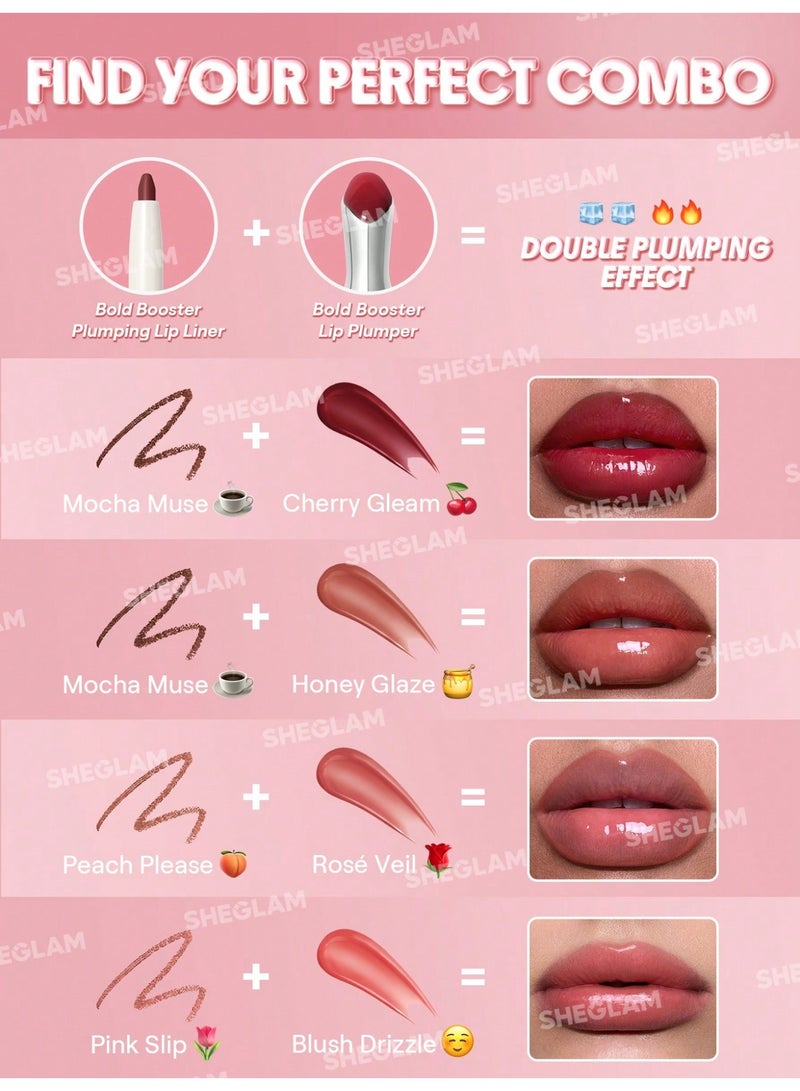 SHEGLAM Bold Booster Lip Plumper-Blush Drizzle 1.5g Blush Drizzle - Image 4
