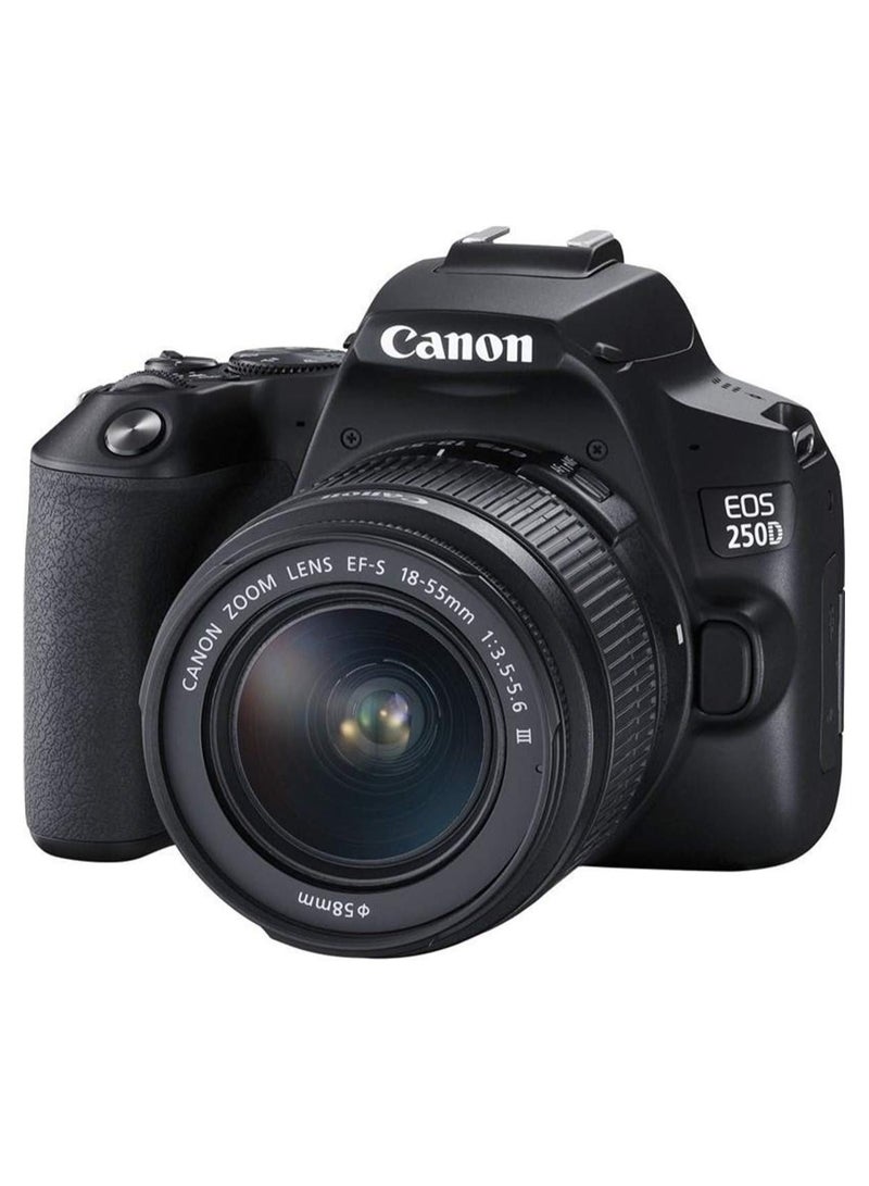 كانون EOS 250D DSLR Camera with 18-55mm III Lens – 24.1MP APS-C Sensor, 4K Video, Dual Pixel AF, Vari-Angle Touchscreen, Built-in Wi-Fi & Bluetooth  - Image 1