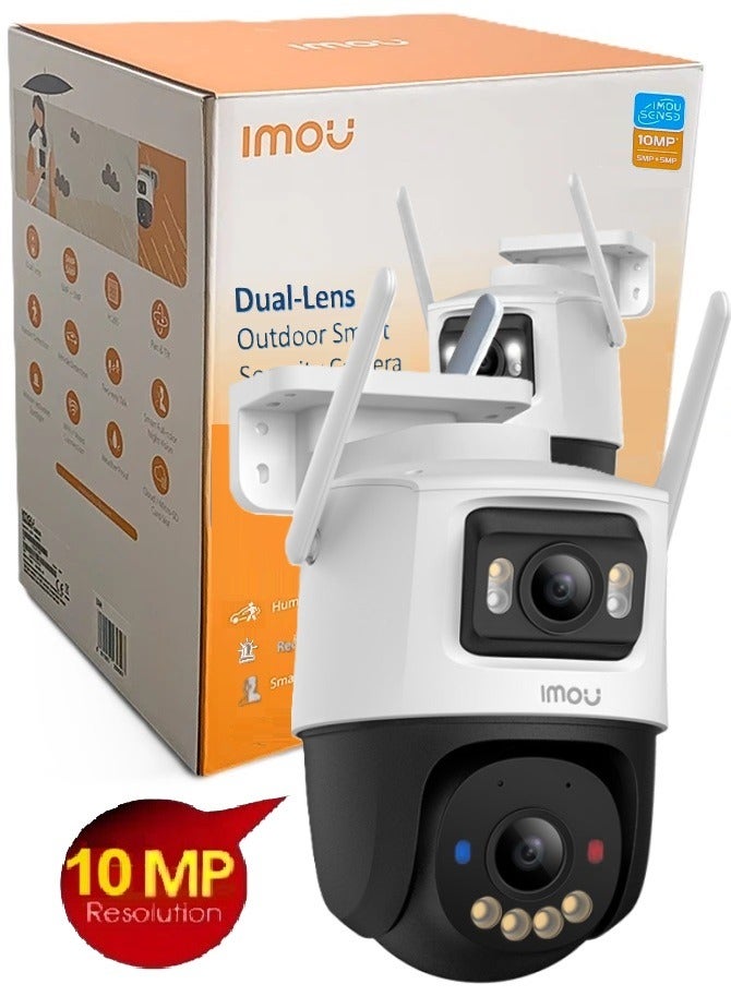 ايمو Cruiser Dual Lens 10MP Outdoor WiFi Surveillance Camera, Resolution (5MP+5MP), Color Night Vision up to 30m, AI Person/Vehicle Detection, Automatic PT Tracking, Two-Way Audio, IP66 (IPC-S7XEN-10M0WED) Imou  - Image 1