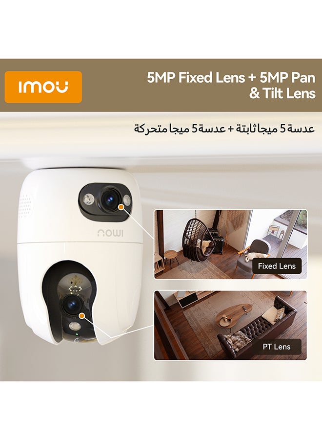 ايمو كاميرا الأمان رينجر 2C مزدوجة 10 ميجابكسل كاميرا CCTV داخلية 3K و 3K عدسة مزدوجة مكالمة بلمسة واحدة تتبع ذكي واي فاي مزدوج النطاق 6 رؤية ليلية ملونة بالكامل وضع التسجيل الدائم AIgo Play فتحة بطاقة Micro SD (حتى 512 جيجابايت) - Image 3