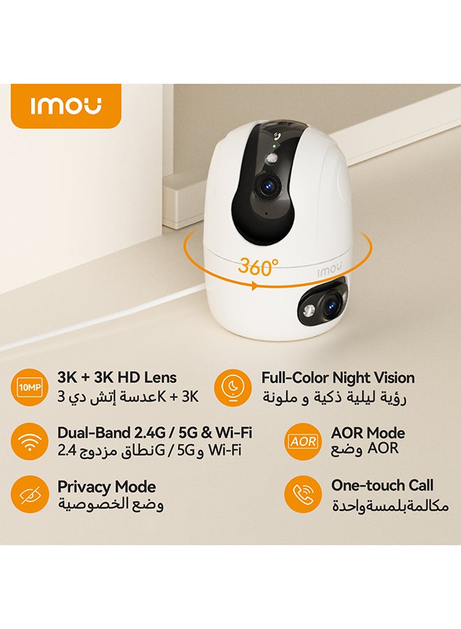 ايمو كاميرا الأمان رينجر 2C مزدوجة 10 ميجابكسل كاميرا CCTV داخلية 3K و 3K عدسة مزدوجة مكالمة بلمسة واحدة تتبع ذكي واي فاي مزدوج النطاق 6 رؤية ليلية ملونة بالكامل وضع التسجيل الدائم AIgo Play فتحة بطاقة Micro SD (حتى 512 جيجابايت) - Image 2