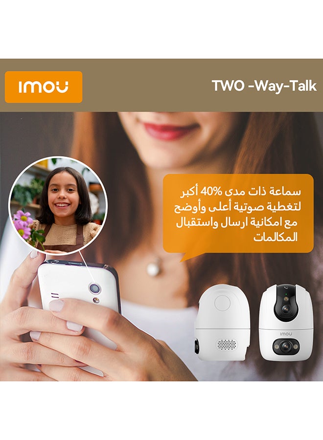 ايمو كاميرا الأمان رينجر 2C مزدوجة 10 ميجابكسل كاميرا CCTV داخلية 3K و 3K عدسة مزدوجة مكالمة بلمسة واحدة تتبع ذكي واي فاي مزدوج النطاق 6 رؤية ليلية ملونة بالكامل وضع التسجيل الدائم AIgo Play فتحة بطاقة Micro SD (حتى 512 جيجابايت) - Image 4
