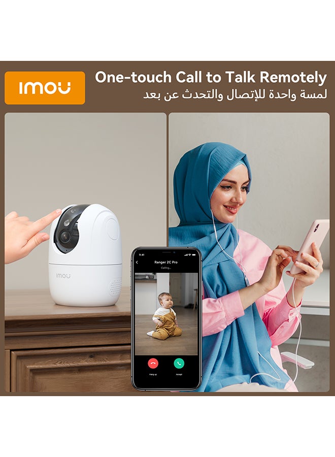 IMOU 3MP Security Camera for Home, Indoor Camera with Call Button, 2K CCTV Camera for Home, UHD Wifi Camera,Surveillance Camera with 2.4GHz& 5GHz Dual-Band(Ranger 2C Pro 3MP)  - Image 3