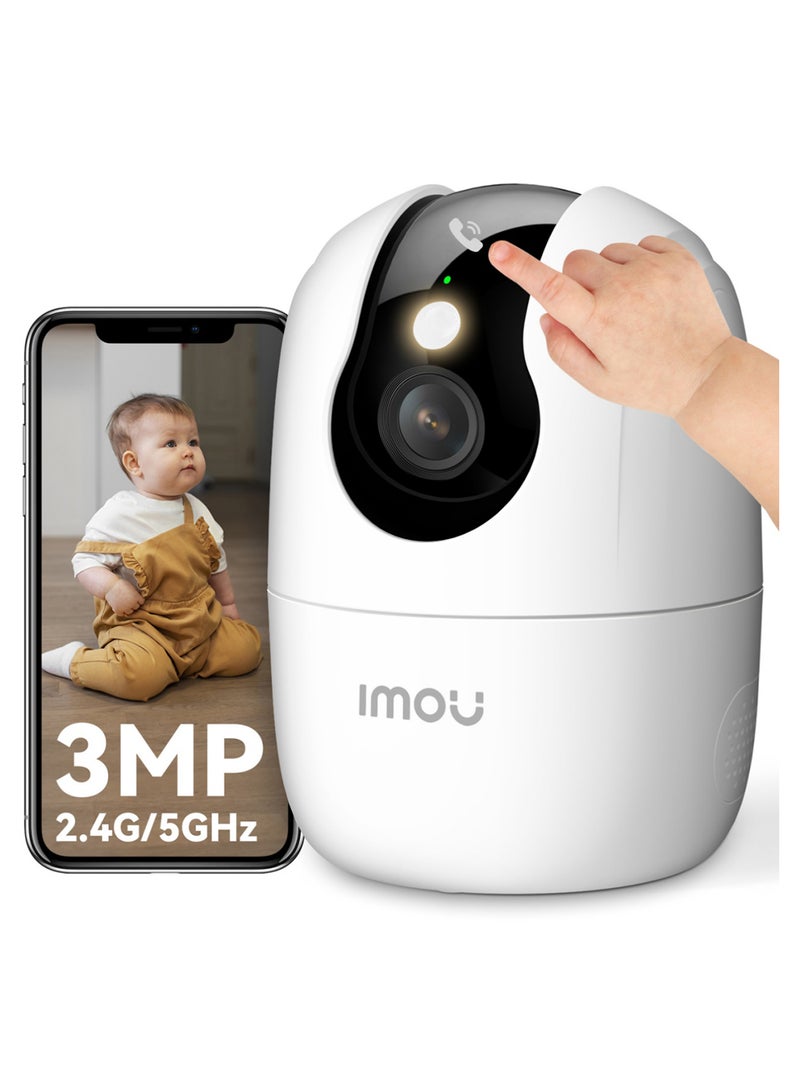 ايمو كاميرا أمان 3 ميجابكسل للمنزل، كاميرا داخلية مع زر الاتصال، كاميرا CCTV بدقة 2K للمنزل، كاميرا واي فاي UHD، كاميرا مراقبة مع نطاق مزدوج 2.4GHz و 5GHz (رانجر 2C برو 3 ميجابكسل) - Image 1