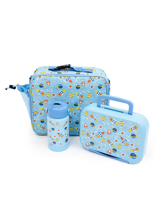 Moon Marmita Kids Lunch Box Set with Insulated Bottle & Bag – Leakproof, BPA-Free, Microwave & Dishwasher Safe – Rocket - Image 1