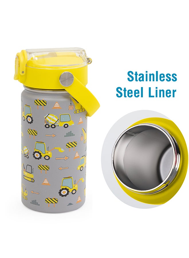 Moon Kids Insulated Water Bottle – BPA Free,Leak Proof Sipper for Toddlers – Eco-Friendly – Stays Cold or Warm for Hours -Vehicle - Image 3