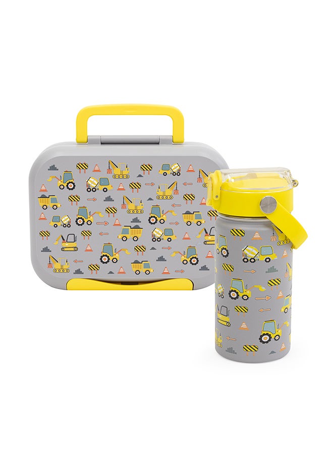 Moon Marmita Kids Lunch Box Set with Insulated Bottle & Bag – Leakproof, BPA-Free, Microwave & Dishwasher Safe -Vehicle - Image 3