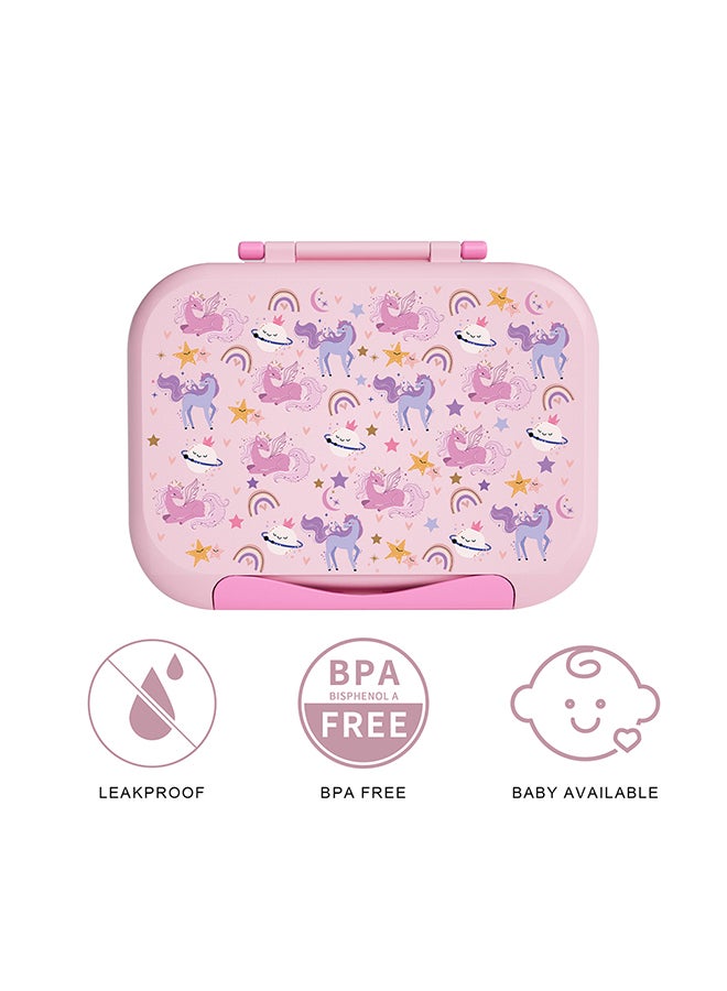 مون Bentoza Kids Lunch Box –  Leak-Proof Compartments,Microwave Safe,for Toddlers Ages 3–6 -Unicorn - Image 2
