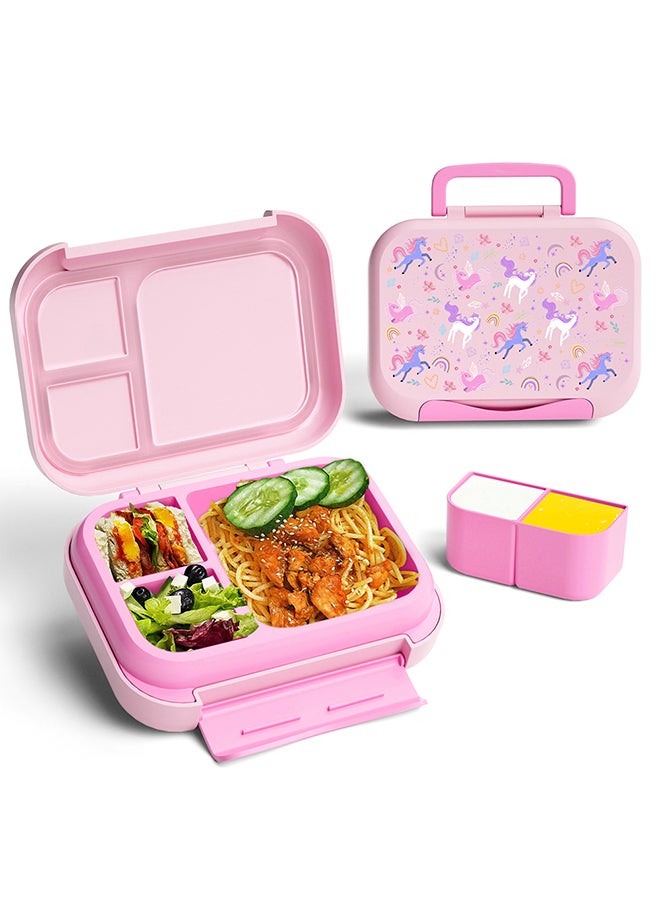 مون Bentoza Kids Lunch Box –  Leak-Proof Compartments,Microwave Safe,for Toddlers Ages 3–6 -Unicorn - Image 3
