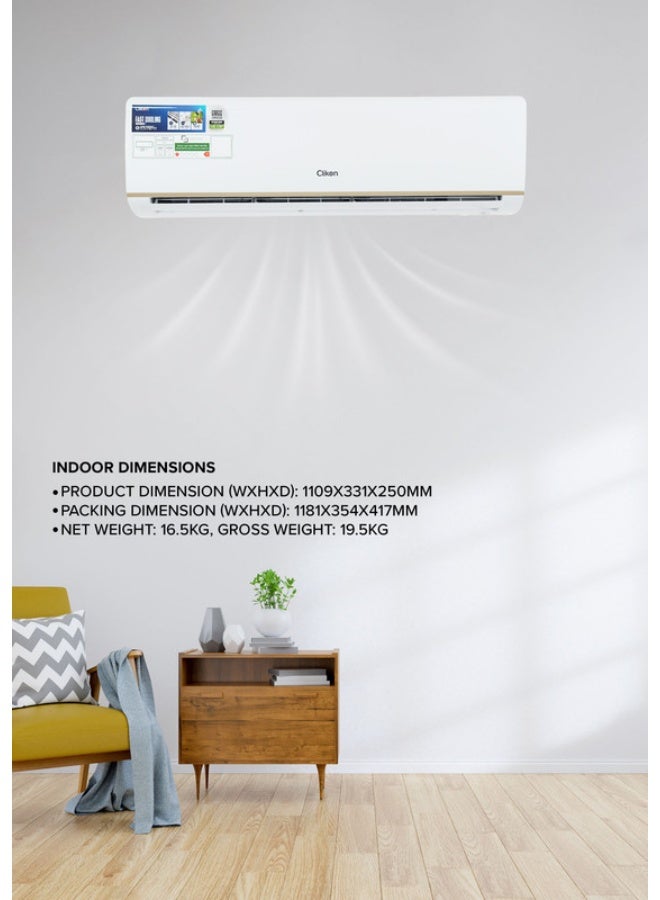 Clikon 2 Ton Split Air Conditioner – 21000 BTU, WiFi Enabled, GMCC Compressor, 4M Copper Pipe, R410a Cooling, T3 ON-OFF, 220-240V 50/60Hz CK115 WHITE  - Image 5