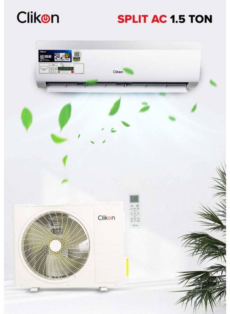 كليكون مكيف هواء سبليت 1.5 طن – 17400 وحدة حرارية بريطانية، ضاغط GMCC، أنبوب نحاسي 4م، تبريد R410a، T3 تشغيل وإيقاف، 220-240 فولت 50/60 هرتز - Image 1