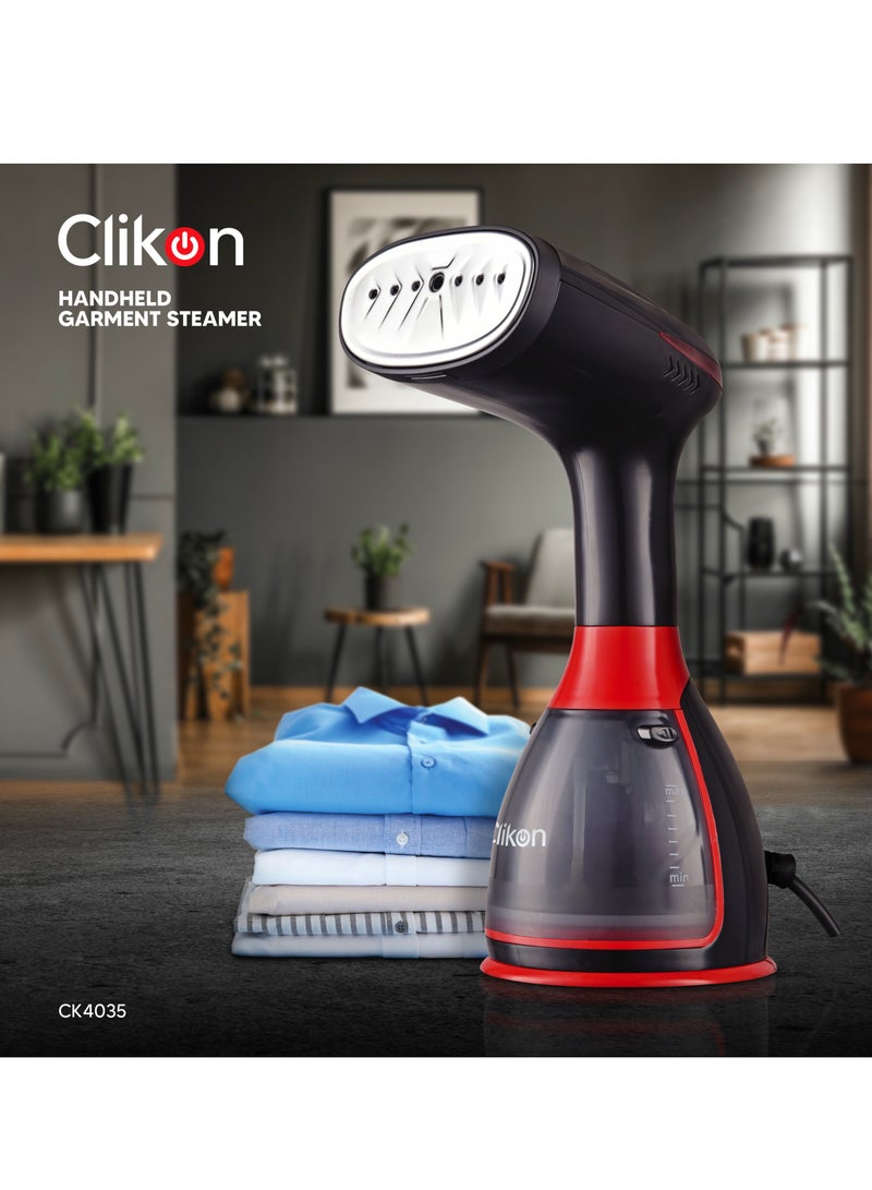Clikon Garment Steamer Iron,High-Power Handheld Garment Steamer Clothes Steamer Portable Steam Iron 30s Fast Heat-up -1500W 280ML 280 ml 1500 W CK4035 Black and Red - Image 1