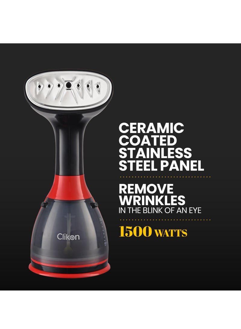 Clikon Garment Steamer Iron,High-Power Handheld Garment Steamer Clothes Steamer Portable Steam Iron 30s Fast Heat-up -1500W 280ML 280 ml 1500 W CK4035 Black and Red - Image 4