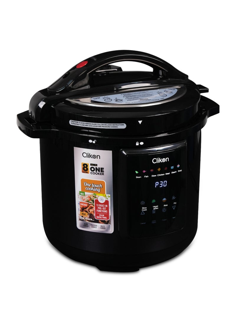 كليكون 8L All-in-One Electric Pressure Cooker | 1200W Multi-Functional Cooker with 13 Preset Modes, Digital Panel & 304 Stainless Steel Inner Pot 8 L 1200 W CK2723 black - Image 3