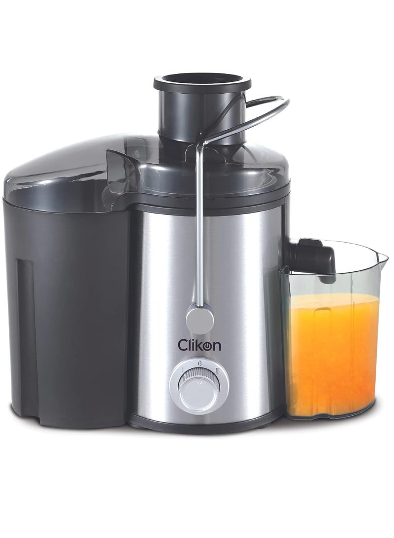 كليكون Juice Extractor with Automatic Overheat Protection, Anti Drip Function, 2 Speed Function, Shockproof Body, 600 Watts, 2 Years Warranty, Silver and Black - CK2662 1.5 L 600 W CK2662 Black and Silver  - Image 1