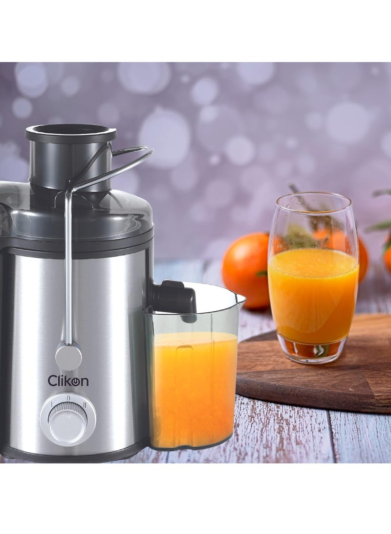 كليكون Juice Extractor with Automatic Overheat Protection, Anti Drip Function, 2 Speed Function, Shockproof Body, 600 Watts, 2 Years Warranty, Silver and Black - CK2662 1.5 L 600 W CK2662 Black and Silver  - Image 2