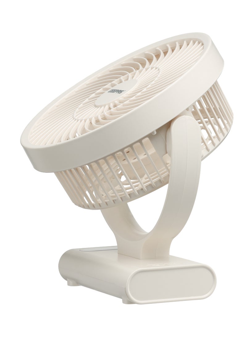 GEEPAS 8" Rechargeable Fan with LED Light | High Performance Fan with Working Time up to 10 Hours | Powerful and Efficient Cooling, AC/DC Function | Smart Indicators, Overcharge Protection | Perfect for Home, Office, Outdoor, etc. | 2 Years Warranty GF21123 White GF21123 white  - Image 3