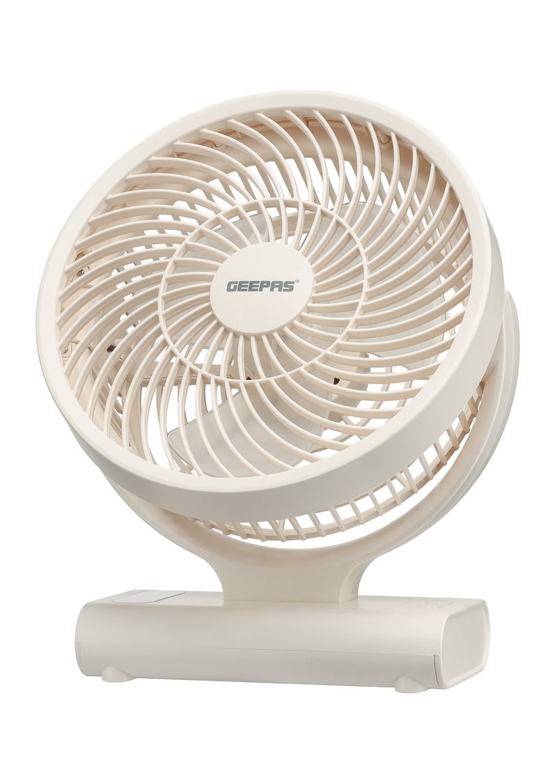 GEEPAS 8" Rechargeable Fan with LED Light | High Performance Fan with Working Time up to 10 Hours | Powerful and Efficient Cooling, AC/DC Function | Smart Indicators, Overcharge Protection | Perfect for Home, Office, Outdoor, etc. | 2 Years Warranty GF21123 White GF21123 white  - Image 2