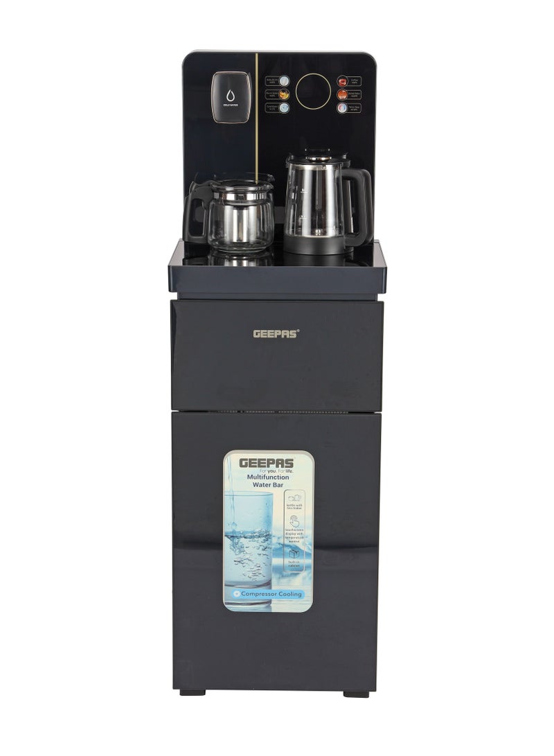 جيباس Multifunction Water Bar | Bottom Loading Hot & Cold Water Dispenser with Touchscreen | Tea Maker Kettle & Built-In Cabinet | 304 Stainless Steel Tank | GWD17041 Black GWD17041 Black  - Image 1