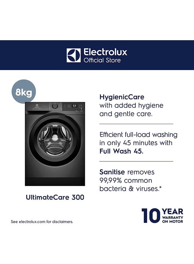 Electrolux 8KG Eco Inverter High Efficiency Motor Front Load Washing Machine, 1200 RPM & 5 Star, 12 Programs, FULL LOAD 45Minutes WASH, EWF8024D3SC + Free 6-Month Supply of Ecover Laundry Detergent EWF8024D3SC Dark Silver - Image 2