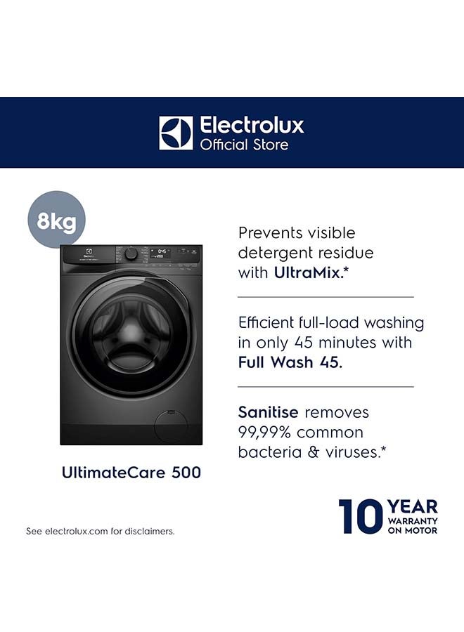 Electrolux 8KG Eco Inverter High Efficiency Motor Front Load Washing Machine, 1200 RPM & 5 Star, 13 Programs, FULL LOAD 45Minutes WASH, EWF8023P5SC + Free 6-Month Supply of Ecover Laundry Detergent EWF8023P5SC Dark Silver - Image 2