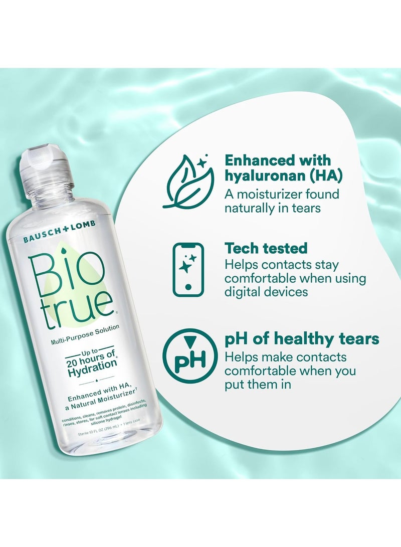Bausch + Lomb Women's Bausch & Lomb Biotrue Multi-Purpose Contact Lens Solution – 10 fl oz (2 Pack) – Cleans, Disinfects, Removes Protein & Debris – Contact Lens Storage & Cleaning Solution with Lens Case - Image 4
