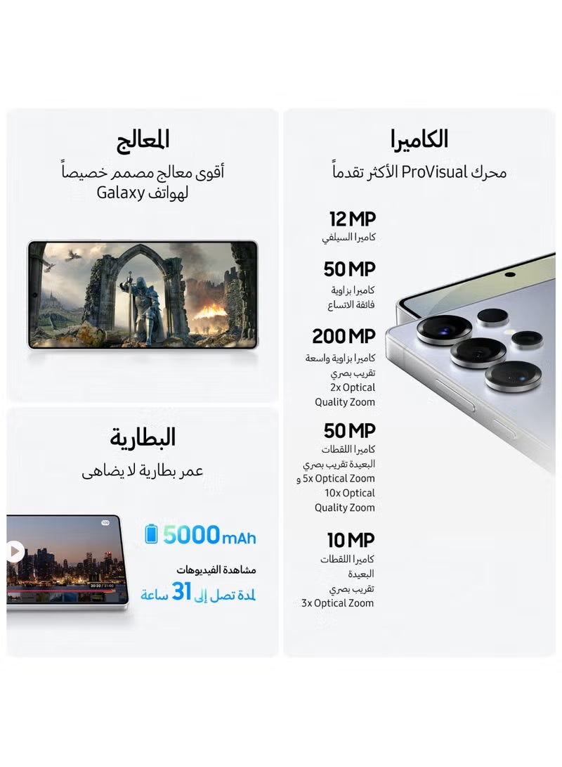 Samsung Galaxy S25 Ultra AI Dual SIM Titanium Grey 12GB RAM 256GB 5G - Middle East Version With Free 25W Samsung Super Fast Charger Type C  - Image 5