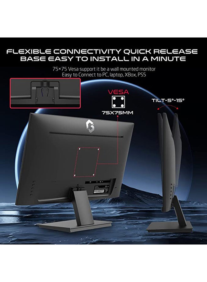 جايم أون Renewed - 22 Inch FHD 75 Hz VA Flat Gaming Monitor Fixed Stand Black - Image 2