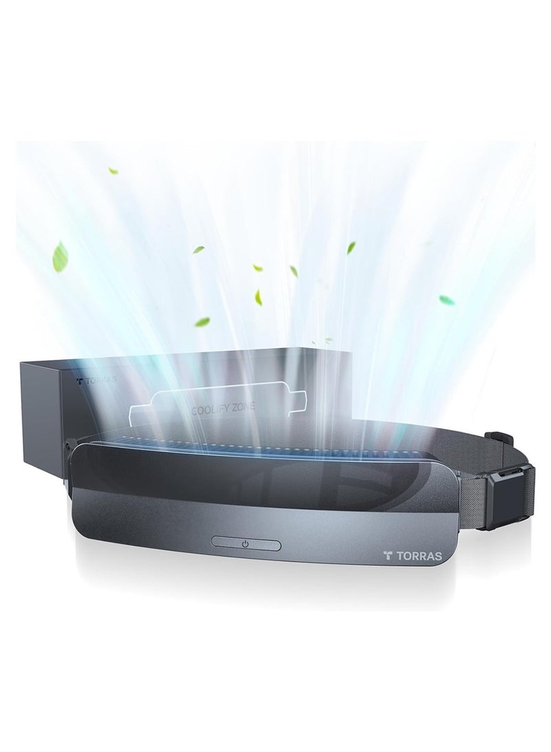 TORRAS 5000 mAh COOLiFY Zone Wearable Waist Belt Fan - Portable Personal Cooling Fan For Waist 15H Runtime In Single Charge - Moonlight Silver  - Image 1