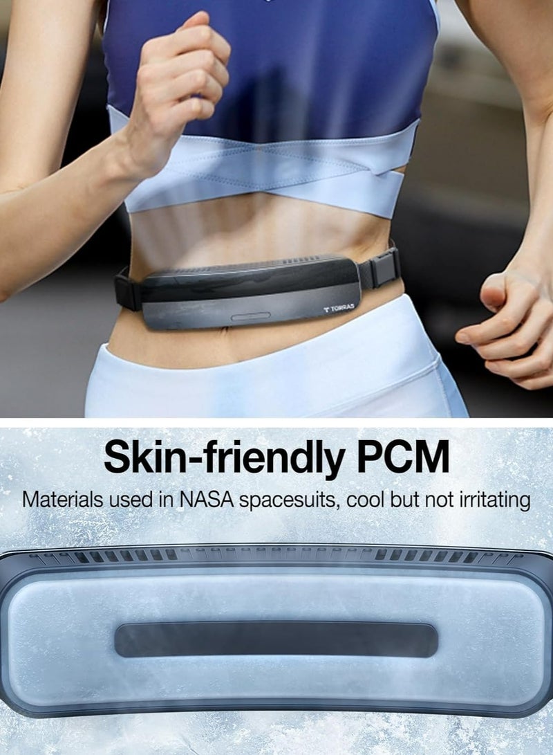 TORRAS 5000 mAh COOLiFY Zone Wearable Waist Belt Fan - Portable Personal Cooling Fan For Waist 15H Runtime In Single Charge - Moonlight Silver  - Image 4