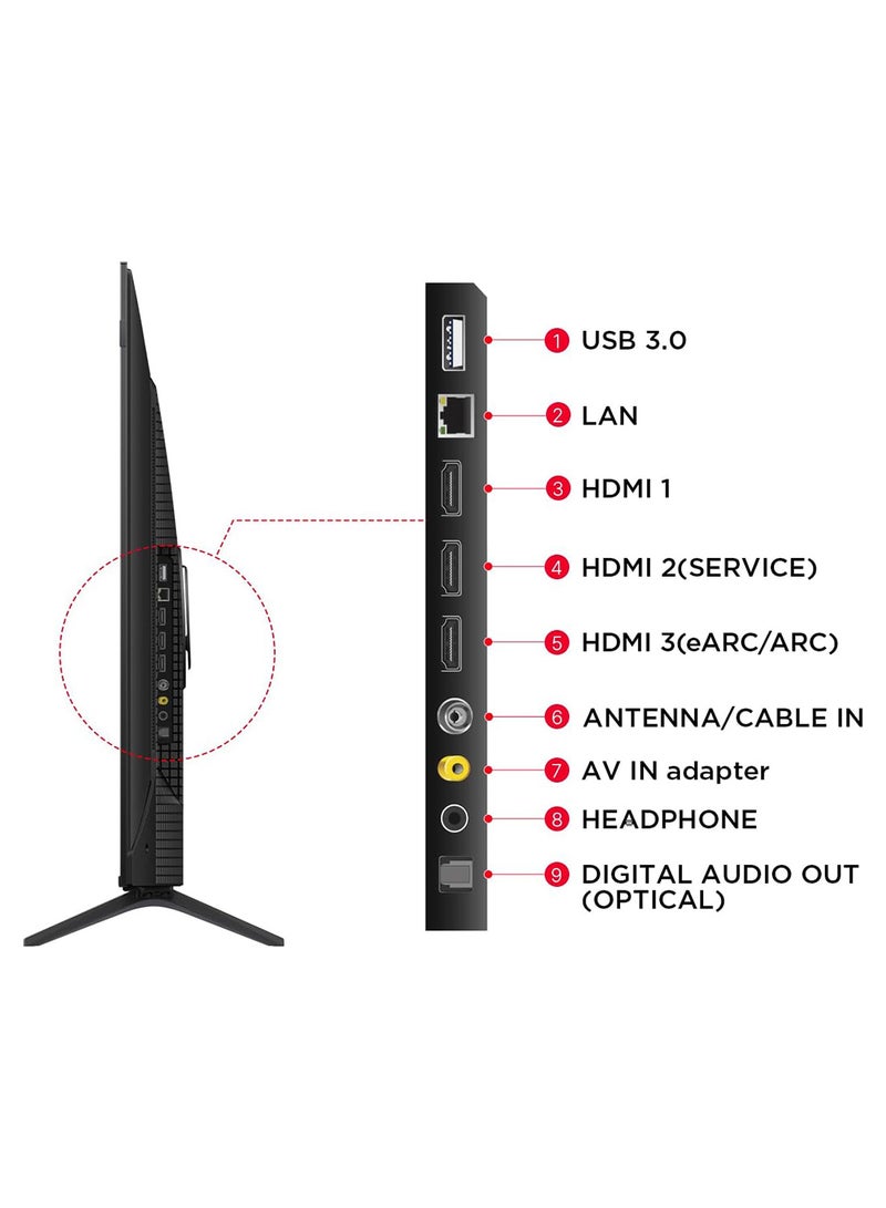 تي سي إل TCL television 55 Inch Smart TV 4K QLED Pro HDR 10+ Google TV, Quantum Dot Technology, Dolby Vision- Atmos,MEMC，2GB RAM+32GB ROM,Game Master, Slim Design 55T7B - (2024 Model), Black 55T7B black - Image 3