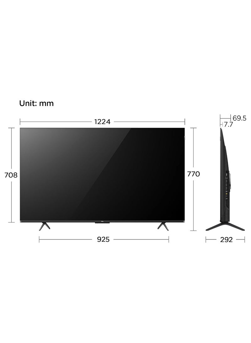 تي سي إل TCL television 55 Inch Smart TV 4K QLED Pro HDR 10+ Google TV, Quantum Dot Technology, Dolby Vision- Atmos,MEMC，2GB RAM+32GB ROM,Game Master, Slim Design 55T7B - (2024 Model), Black 55T7B black - Image 2
