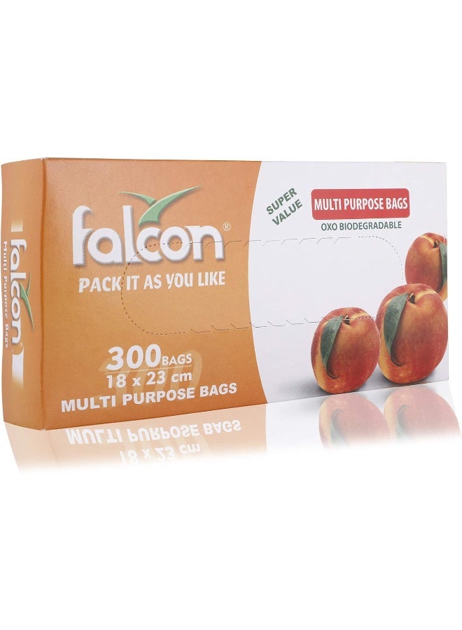 Falconpack Falcon Bio-Degradable Pull Cut Freezer Bag 18 X 23 cm - 300 Pieces Clear - Image 1