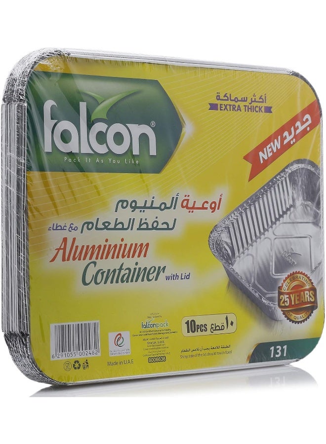 Falcon Aluminium Container With Lid 131 10pcs Silver - Image 1
